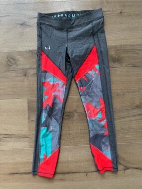 Under Armour Gray HeatGear Compression Top with White Logo